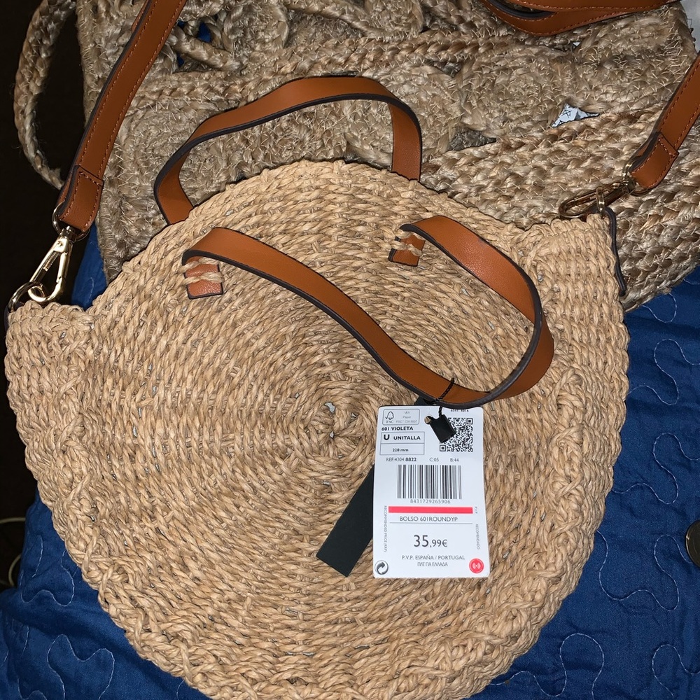 Woven mango handbag with tags brand new